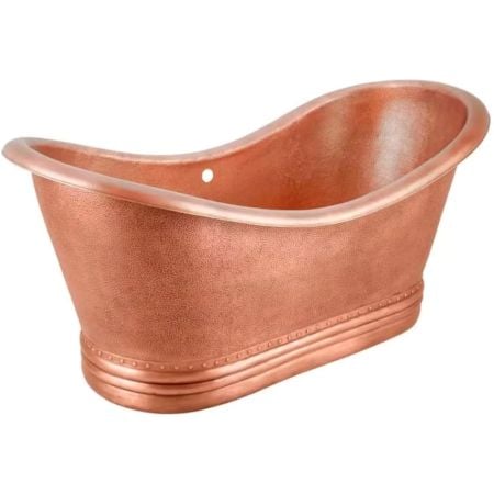 Compact Patina Copper Bathtub For Small Modern Spaces